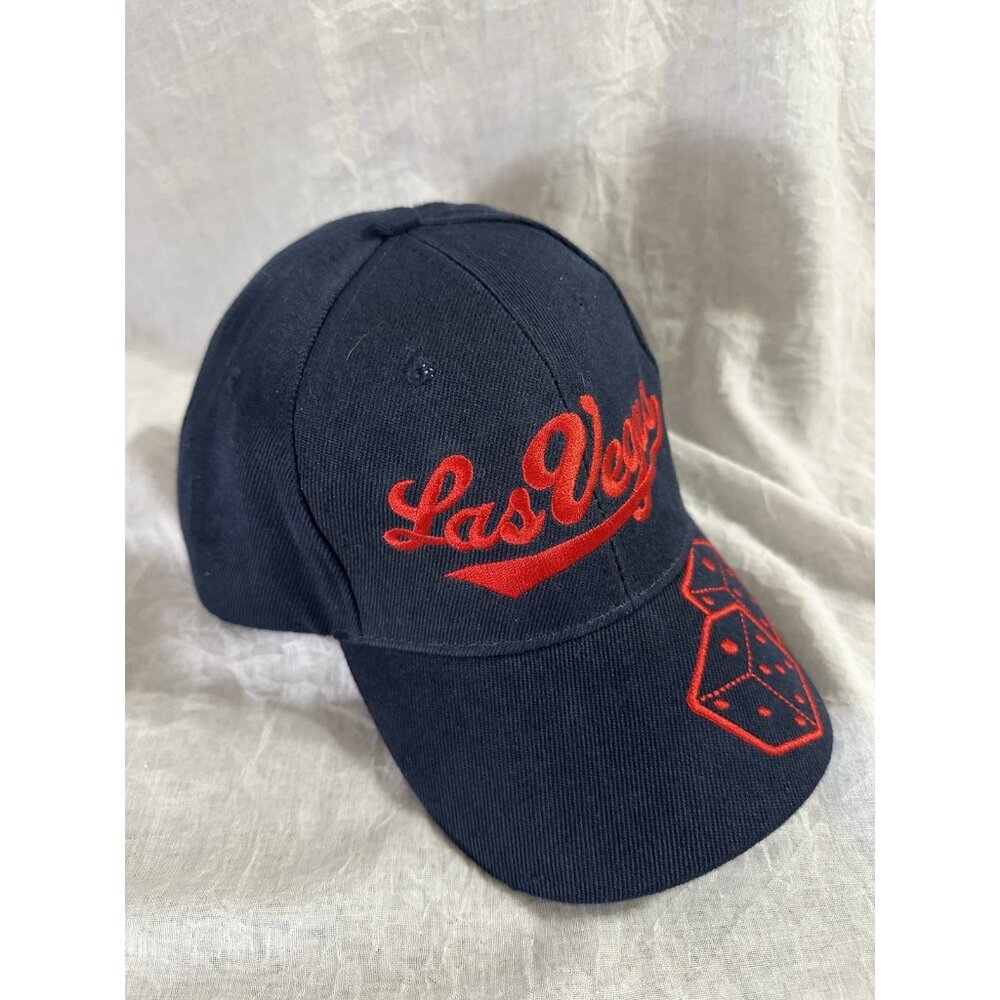 🌵4/$25 Koshkash Las Vegas Hat Hook and Loop Navy‎ Baseball Cap Embroidered Dice